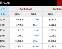 2024년 8월 28일 字 가격동향