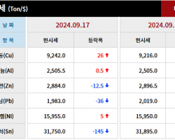 2024년 9월 17일 字 가격동향
