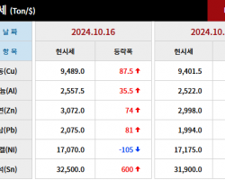 2024년 10월 16일 字 가격동향