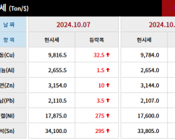 2024년 10월 07일 字 가격동향