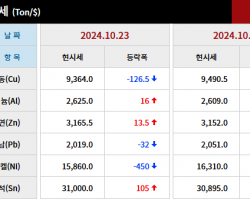 2024년 10월 23일 字 가격동향