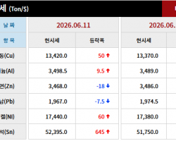 2026년 06월 11일 字 가격동향